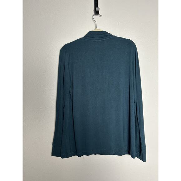 Skims Sleep Soft Pajama Top Button Down Shirt Teal Loungewear Size Med - Picture 4 of 5